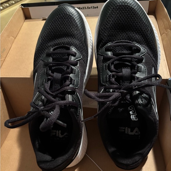 Fila Black and White Action Stride Energized Athletic Sneakers - Picture 3 of 6